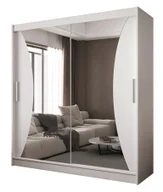 Szafy - Biała nowoczesna przesuwna szafa z lustrem P3-G45 - miniaturka - grafika 1