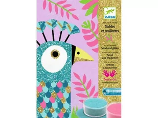 Djeco, piaskowe obrazki Paw, zestaw - Kolorowanki, wyklejanki - miniaturka - grafika 1