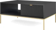 Ławy i stoliki kawowe - Ravio Prostokątna ława Kioto w kolorze czarnym i złotymi nóżkami - miniaturka - grafika 1
