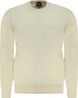 Swetry męskie - Beżowy bawełniany sweter męski Hugo Boss w eleganckim stylu - XL - miniaturka - grafika 1