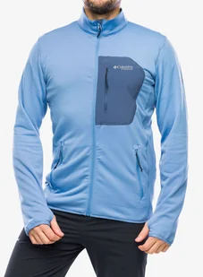 Bluza bez kaptura Columbia Triple Canyon Grid Fleece Full Zip - skyler/dark mountain - Bluzy sportowe męskie - miniaturka - grafika 1