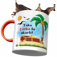 Kubki - Kubek Pomarańczowy Dla Córki Dzień Dziecka Prezent z Nadrukiem ze Zdjęciem + Opakowanie na prezent (wzór 01) - miniaturka - grafika 1