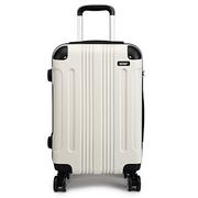 Walizki - Kono 60 cm podróżna walizka na kółkach twarda obudowa ABS lekka walizka z 4 kółkami obrotowymi modny bagaż na wakacje biznesowe (68 cm biały) - miniaturka - grafika 1