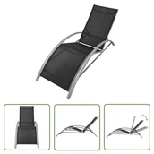 Leżaki ogrodowe - The Living Store Leżak ogrodowy - aluminiowy - czarny - Leżak - miniaturka - grafika 1