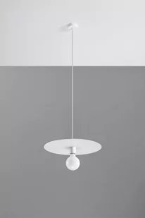 Sollux Lighting LAMPA wisząca SL0852 metalowa OPRAWA loftowy ZWIS dysk biały SL852 - Lampy sufitowe - miniaturka - grafika 1
