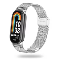 Akcesoria do smartwatchy - Metalowa Bransoletka do Xiaomi Mi Band 8 / 8 NFC srebrna - miniaturka - grafika 1