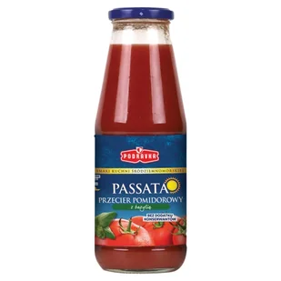Podravka Passata przecier pomidorowy z bazylią 680 g - Majonezy i dressingi - miniaturka - grafika 1