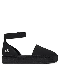 Calvin Klein Jeans Espadryle Flatform Espadrille Sling Mg YW0YW01735 Czarny - Espadryle damskie - miniaturka - grafika 1