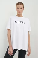 Koszulki sportowe damskie - Guess t-shirt bawełniany ATHENA damski kolor biały V4GI12 KC641 - miniaturka - grafika 1