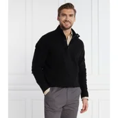 Swetry męskie - Calvin Klein Sweter LYCRA BLEND BUTTON QUARTER ZIP | Regular Fit | z dodatkiem wełny - miniaturka - grafika 1