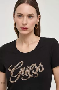 Guess t-shirt damski kolor czarny W4GI30 J1314 - Koszulki sportowe damskie - miniaturka - grafika 1