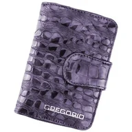 Portfele - Portfel Damski Skóra Naturalna GREGORIO Średni Z Suwakiem Piórnik Lakierowany FS-115 FIOLETOWY RFID 12,5 x 8,5 x 3 [cm] - miniaturka - grafika 1