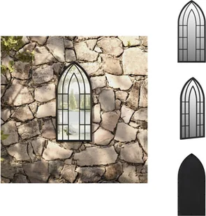 vidaXL Lustro ogrodowe czarne 70x30 cm żelazne - Lustro - Lustra - miniaturka - grafika 1