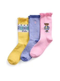 Polo Ralph Lauren Zestaw 3 par wysokich skarpet dziecięcych 448969099001 Kolorowy - Skarpetki dla dzieci - miniaturka - grafika 1