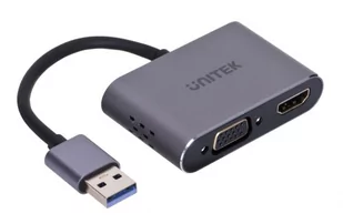 UNITEK ADAPTER USB-A - HDMI & VGA, FULLHD, M/F - Kable - miniaturka - grafika 1