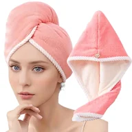 Ręczniki - Ręcznik Do Włosów Turban Z Mikrofibry Gruby Chłonny Do Suszenia Dwustronny - miniaturka - grafika 1