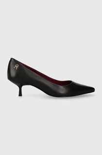 Czółenka - Tommy Hilfiger szpilki POINTY KITTEN HEEL PUMP kolor czarny FW0FW07524 - grafika 1