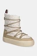 Śniegowce damskie - Tommy Hilfiger śniegowce LACE-UP MONOGRAM SNOWBOOT kolor beżowy FW0FW08430 - miniaturka - grafika 1