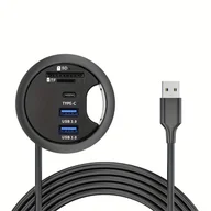 Inne - TEMU USB 3.0 Expander, z TF, USB-C, Micro-SD Card Reader, Danych Typu C, 60mm Montażem Biurkowym, Zasilaniem USB, Napięciem Operacyjnym ≤36V, dla PC - miniaturka - grafika 1
