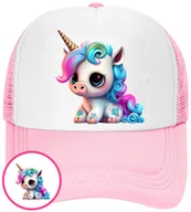 Czapki i chusty sportowe męskie - CZAPKA Z DASZKIEM JEDNOROŻEC DLA DZIECI SIATKA RÓŻOWA BEJSBOLÓWKA - miniaturka - grafika 1