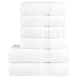 vidaXL 6-cz. zestaw ręczników premium, biały, 600 g/m2, bawełna 100% - Ręczniki - miniaturka - grafika 1