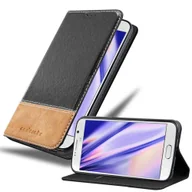 Etui i futerały do telefonów - Etui Cadorabo do Samsung Galaxy S6 w kolorze czarnym Etui SHANDY Etui Book Case imitacja skóry - miniaturka - grafika 1