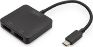 Huby USB - HUB USB Digitus DIGITUS USB-Hub 2-Port C ->2xDP m.Kabel schwarz - miniaturka - grafika 1