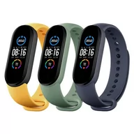 Akcesoria do smartwatchy - Xiaomi 3x paski Mi Band 5 niebieski żółty zielony - miniaturka - grafika 1