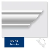 Sztukateria - Listwa sufitowa z polistyrenu NO 45, 2 sztuki 200 x 4,1 x 4,1 biały DMS - miniaturka - grafika 1