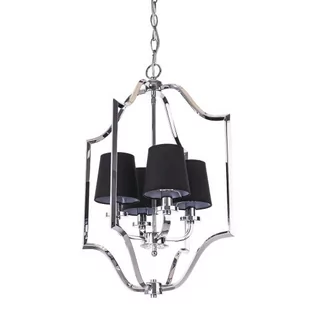 EVO Klasyczna LAMPA wisząca EVO P04380BK abażurowy ŻYRANDOL świecznikowy ZWIS chrom czarny EVO P04380BK - Lampy sufitowe - miniaturka - grafika 2