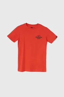 Koszulki dla chłopców - Quiksilver t-shirt bawełniany dziecięcy TRADESMITHYTH kolor czerwony z nadrukiem - grafika 1