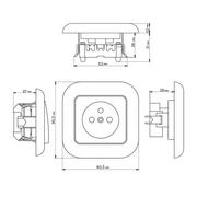 Gniazdka elektryczne - PLASTROL Gniazdo pojedyncze z uziemieniem FUN biały T-12237 - miniaturka - grafika 1