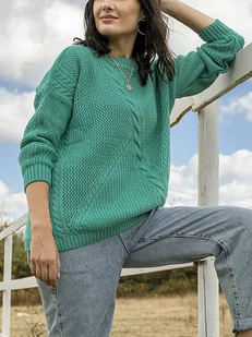 Milan Kiss Sweter w kolorze zielonym - Swetry damskie - miniaturka - grafika 1