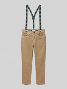 Spodnie sztruksowe o kroju slim fit z szelkami model ‘RYAN’ - Spodnie i spodenki dla chłopców - miniaturka - grafika 1