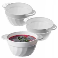 Miski i półmiski - Bulionówka 650ml Flaczarka 3szt Biała Miska Do Zup - miniaturka - grafika 1