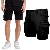 Odzież taktyczna i umundurowanie - Spodenki Alpha Industries Crew Short 176203 03 - Czarne  33 - miniaturka - grafika 1