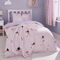 Koce i narzuty dla dzieci - Różowo-fioletowy koc dziecięcy z mikropluszu 130x170 cm Dancing Fairies – Catherine Lansfield - miniaturka - grafika 1