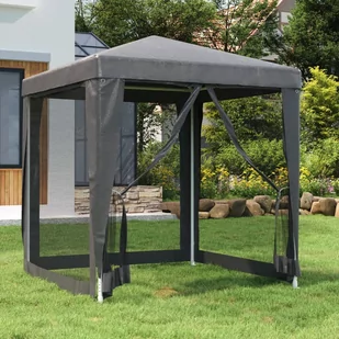 Namiot imprezowy z 4 ścianami z siatki, antracyt, 2x2 m, HDPE - Pawilony ogrodowe - miniaturka - grafika 1