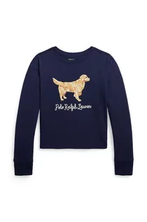 Bluzki dla dziewczynek - Polo Ralph Lauren longsleeve bawełniany dziecięcy kolor granatowy - grafika 1