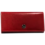 Portfele - Skórzany czerwony portfel damski duży rozbudowany na karty dokumenty i gotówkę PETERSON elegancki klasyczny na prezent ochrona RFID STOP - miniaturka - grafika 1