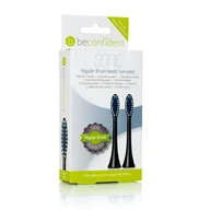 Szczoteczki do zębów - Beconfident Sonic Toothbrush heads 2-pack Regular Black - miniaturka - grafika 1