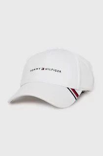 Czapki męskie - Tommy Hilfiger czapka z daszkiem kolor biały z aplikacją - grafika 1