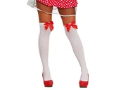 Dodatki do strojów karnawałowych - GU Pończochy białe z czerwonymi kokardami GU16555 - miniaturka - grafika 1