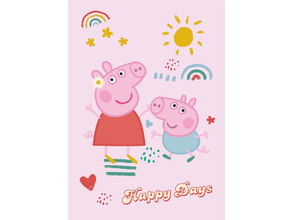 Koc polarowy Świnka Peppa, HAPPY DAYS 4022 100x140cm