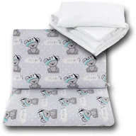 Pościel dla dzieci - POŚCIEL 135x100 DO ŁÓŻECZKA 140x70 POSZEWKI Z WYPEŁNIENIEM - Miś boy w czapce - miniaturka - grafika 1