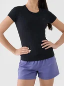 Koszulki sportowe damskie - 4F Koszulka sportowa w kolorze antracytowym - miniaturka - grafika 1