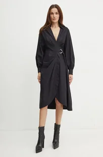 Karl Lagerfeld sukienka bawełniana kolor czarny mini rozkloszowana 246W1302 - Sukienki - miniaturka - grafika 1