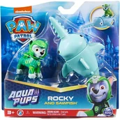 Figurki dla dzieci - Psi Patrol Zestaw Aqua Pups figurka Rocky i ryba Piła - miniaturka - grafika 1