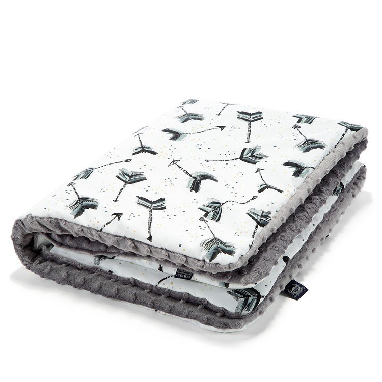 LA MILLOU CIEPŁY KOCYK MINKY- L - BOHO ROYAL ARROWS GREY