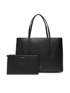 Calvin Klein Torebka Foil Logo Small Tote LV04F3275G Czarny - Torebki damskie - miniaturka - grafika 1